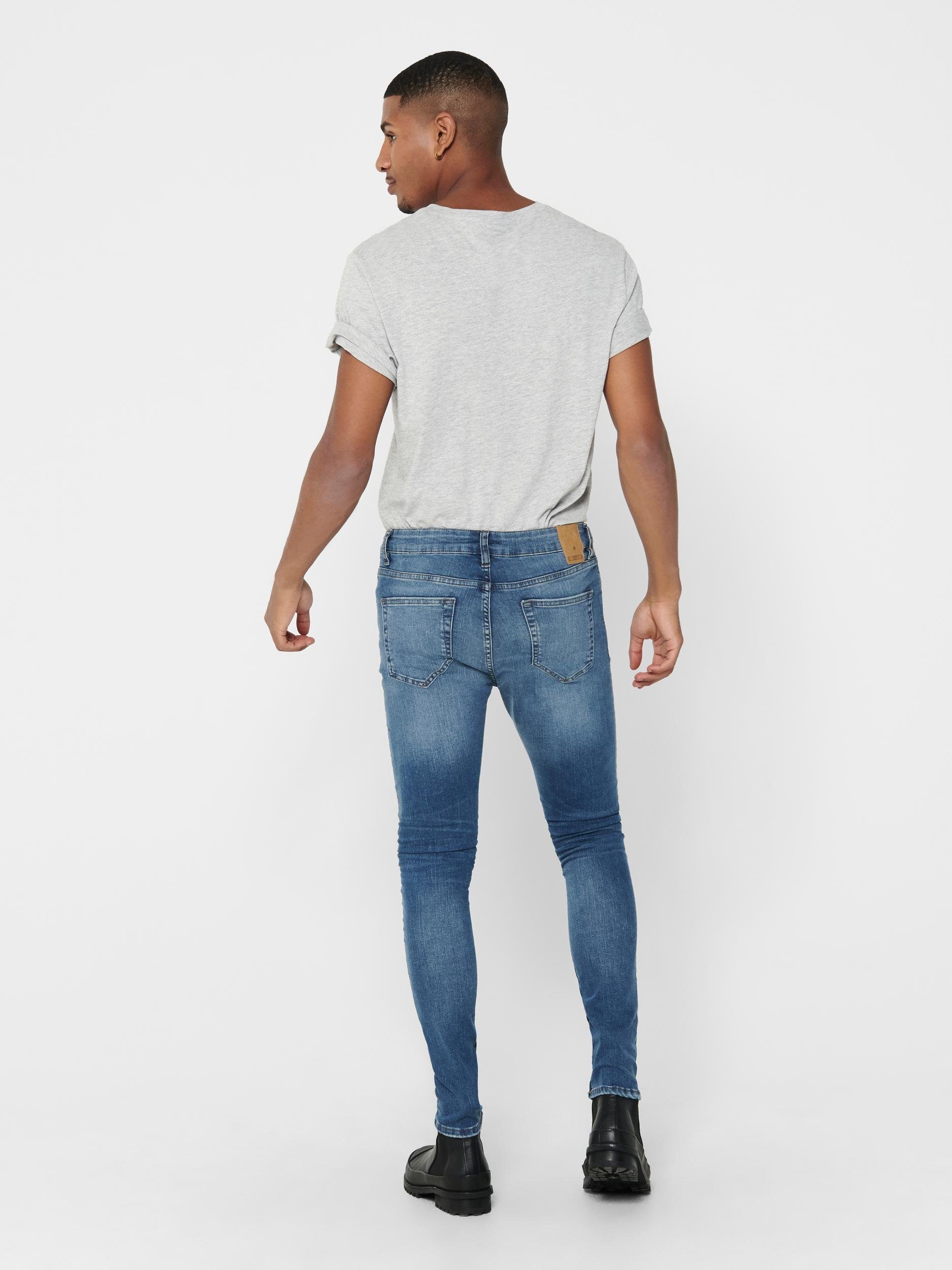 ONLY & SONS Skinny-fit-Jeans Herren Jeans Hose ONSWARP LIFE SKINNY BLUE DCC günstig online kaufen