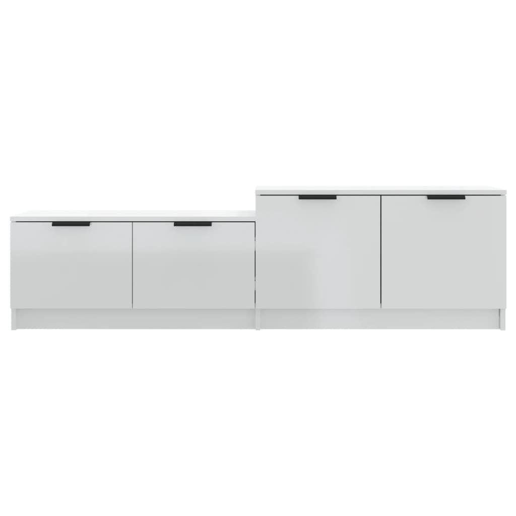Holzwerkstoff Hochglanz-Weiß 158,5x36x45 cm TV-Schrank furnicato