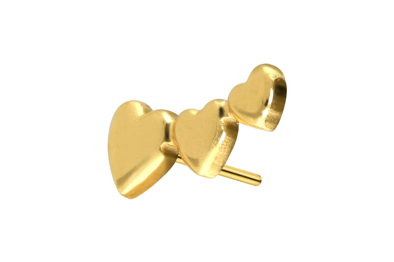 Piercing-Set Titan Aufsatz mit Push Pin 3 HERZEN