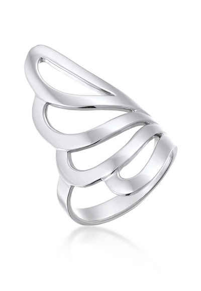 Nenalina Fingerring Basic Wellen Geschwungen Schlicht 925 Silber