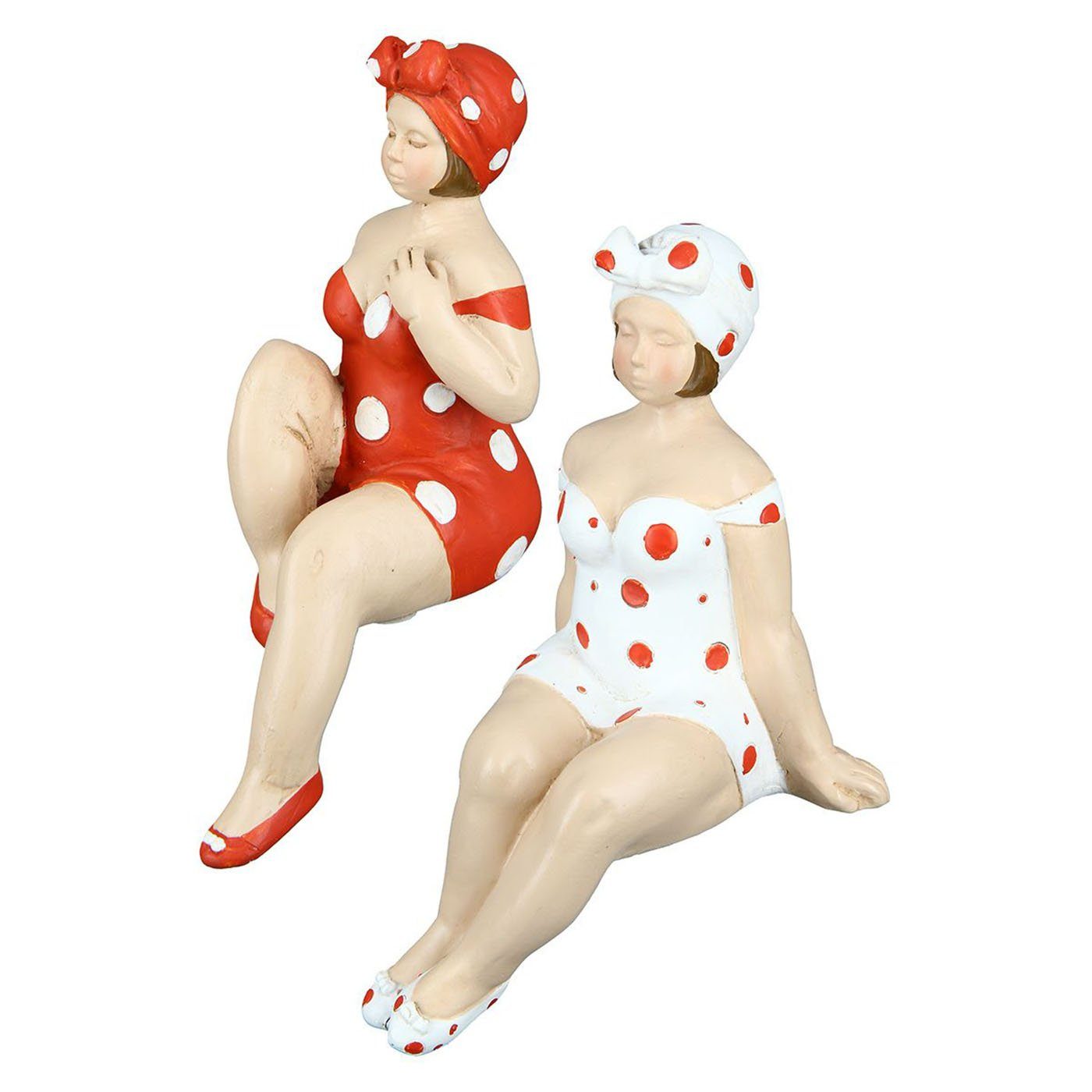 Dekofigur Kantenhocker Figur Becky Badenixe Rot/Weiß 2er-SET