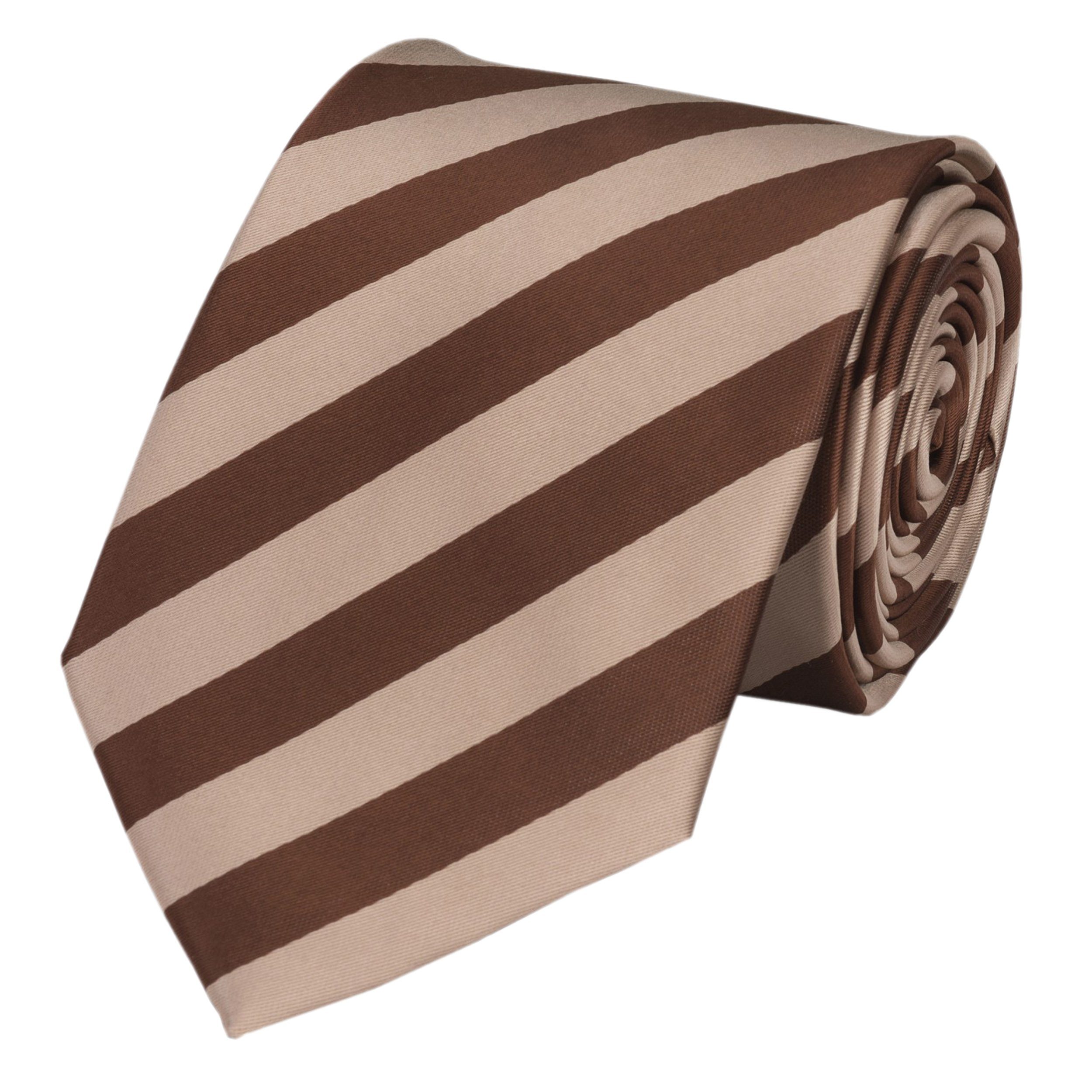 Braun Brown/Beige verschiedene Schlips Fabio Herren in Farini Krawatte Männer Krawatte - (ohne Box, Gestreift) Breit (8cm), 8cm Jericho Braune