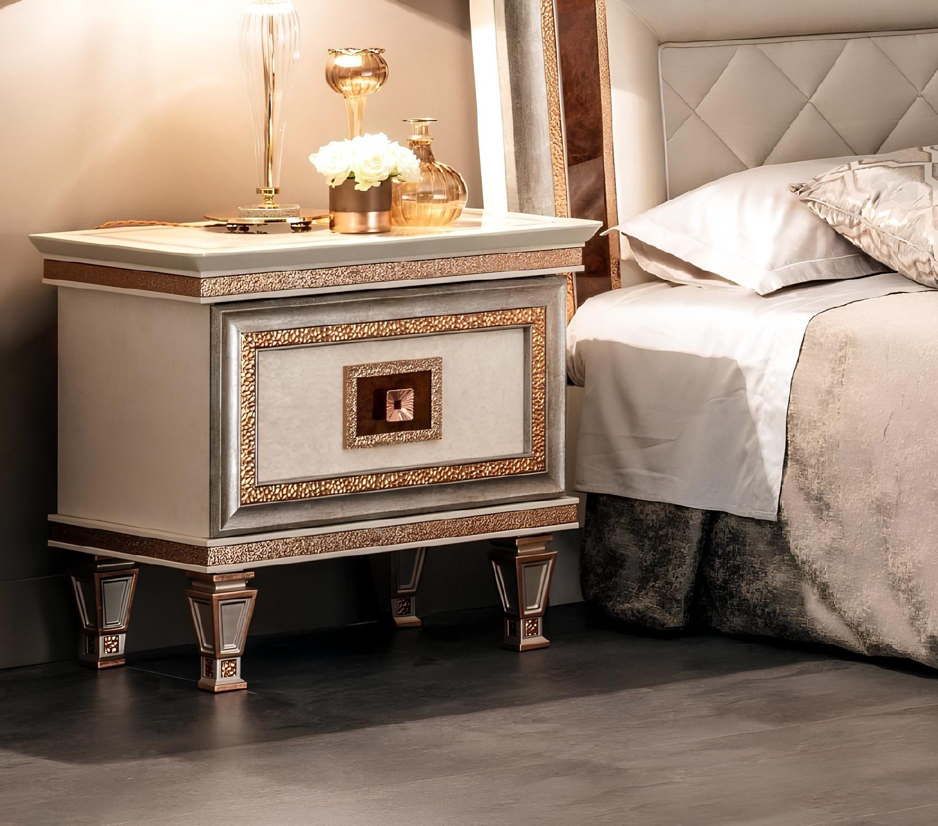 Xlmoebel Nachttisch Luxuriöse Design Konsole für Schlafzimmer im italienischen Stil, Made in Europa