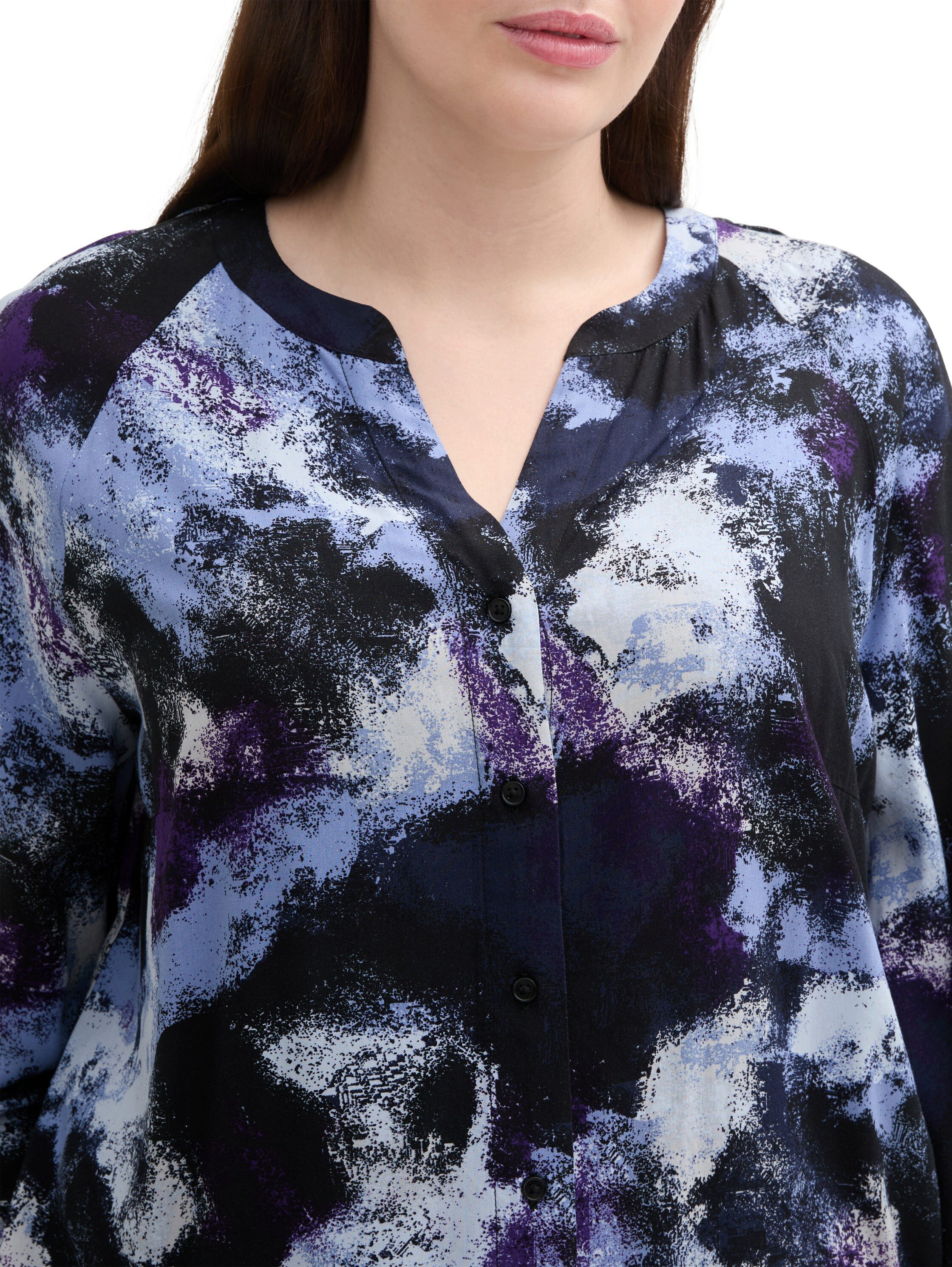 TOM TAILOR PLUS Langarmbluse mit Allover-Print