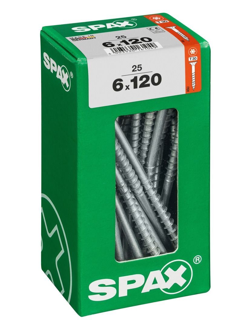 Spax Holzbauschraube 25 Universalschrauben 6.0 - SPAX x 120 TX 30 mm