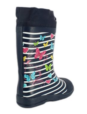 Beck "Fantasy" Mädchen Gummistiefel (wasserdichter, schmaler Stiefel, für trockene Füße bei Regenwetter) robuste Vorderkappe, herausnehmbare Innensohle, Naturkautschuk