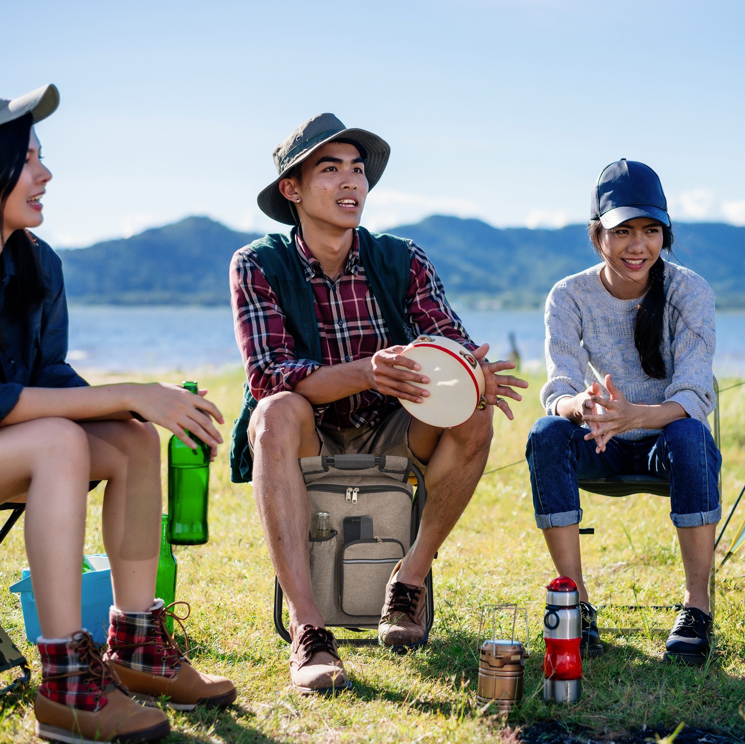 relaxdays Campinghocker Klappbarer Campinghocker mit Tasche günstig online kaufen