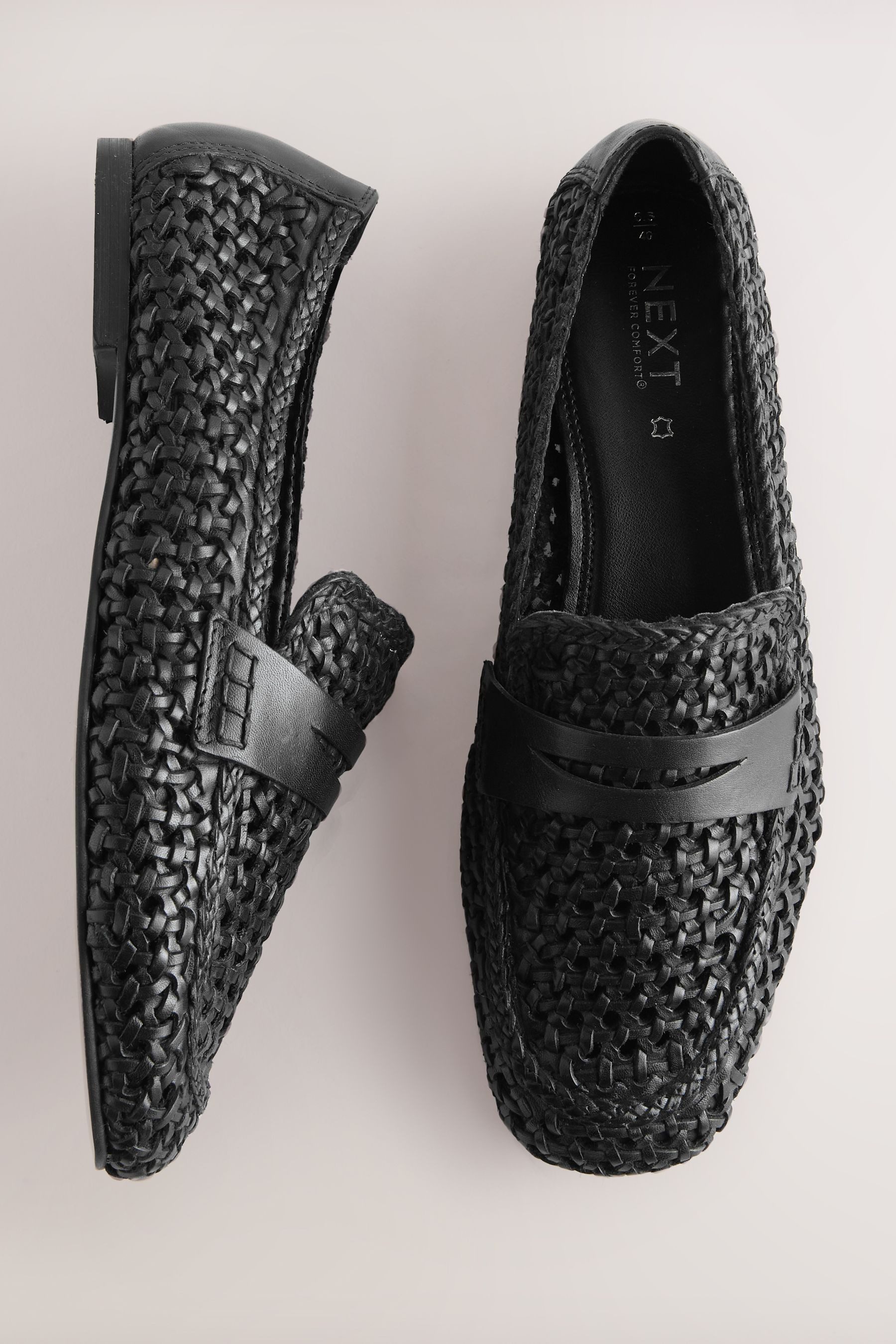 Next Forever Comfort® Geflochtene Slipper aus Leder Loafer (1-tlg) günstig online kaufen