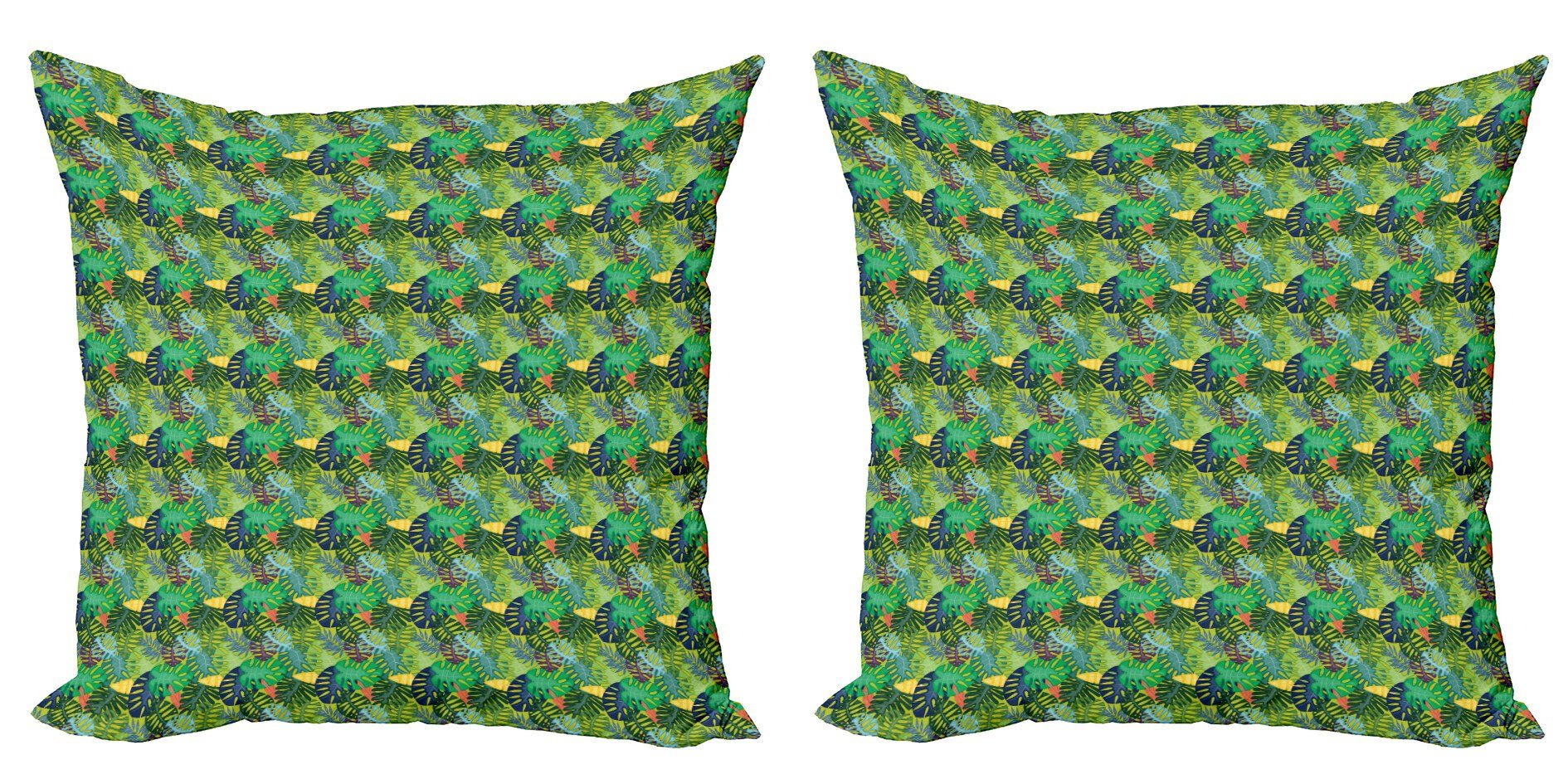 Kissenbezüge Modern Accent Doppelseitiger Digitaldruck, Abakuhaus (2 Stück), Exotisch Abstrakte tropische Blatt- Kunst | Kissenbezüge