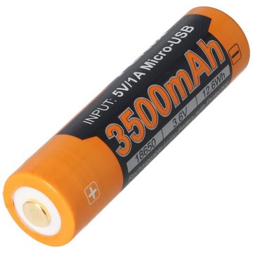 AccuCell Li-Ion Akku 18650, 3500mAh geschützt mit USB Ladefunktion, 70x18,6mm, Akku 400 mAh (3,7 V)