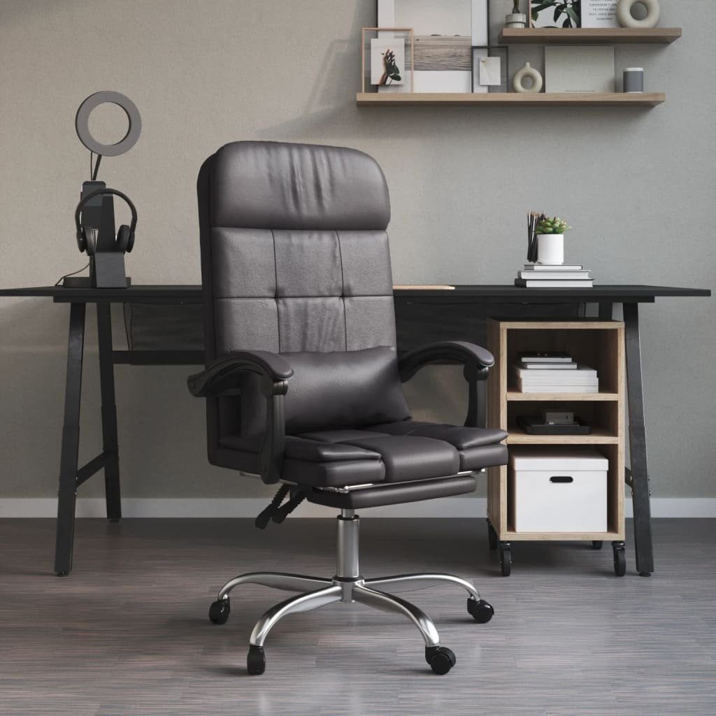 vidaXL Bürostuhl Bürostuhl mit Massagefunktion Grau Kunstleder (1 St) Grau | Grau