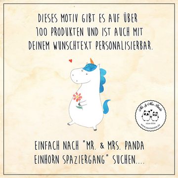 Mr. & Mrs. Panda Poster DIN A3 Einhorn Spaziergang - Rot Pastell - Geschenk, Einhörner, Wandp, Einhorn Spaziergang (1 St), Lebensfrohes Design