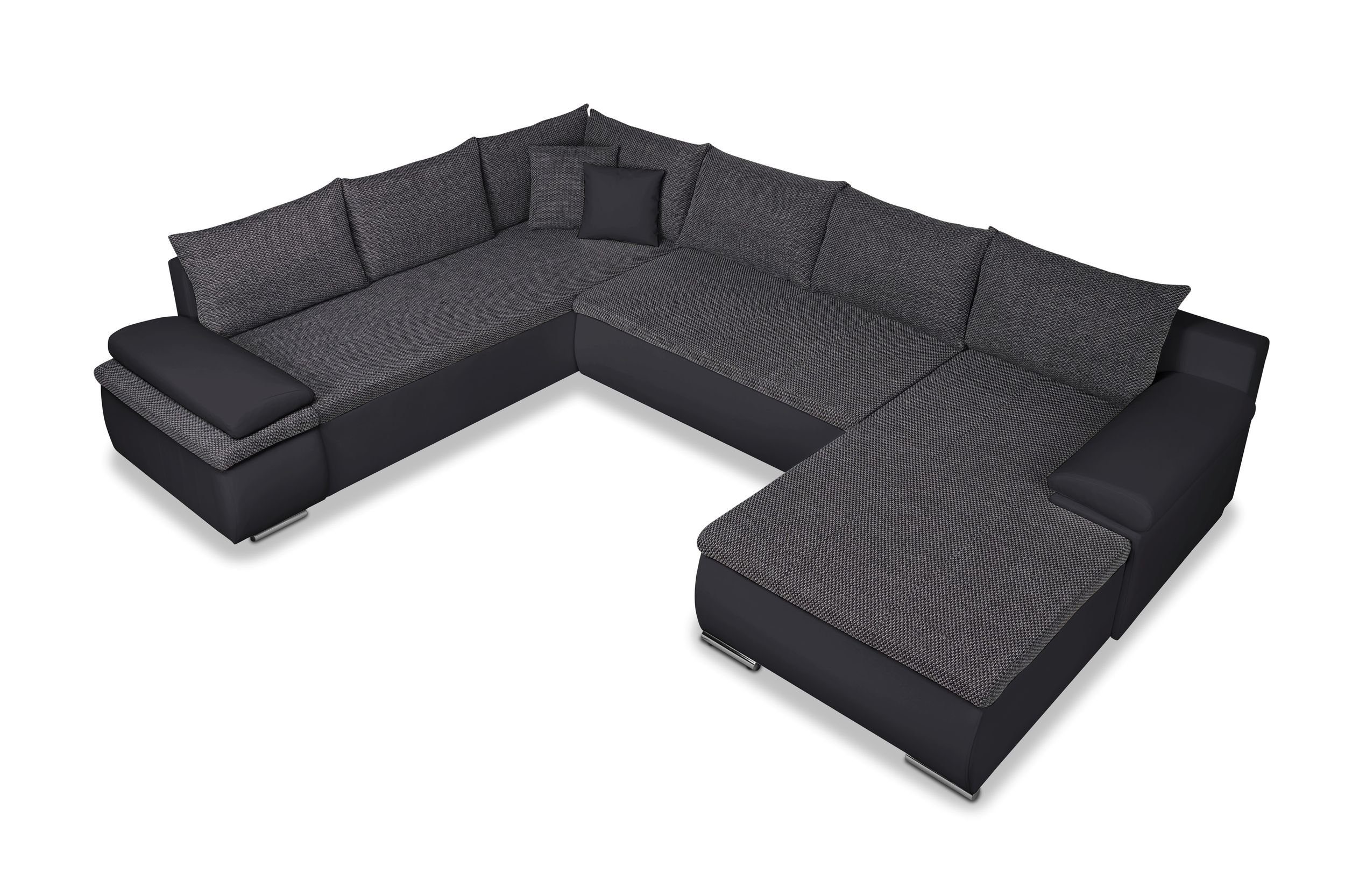 Eckcouch Sofa Ecksofa Couch U-Form Küchen-Preisbombe XXL, Wohnlandschaft Schlaffunktion Sofa in Marcello