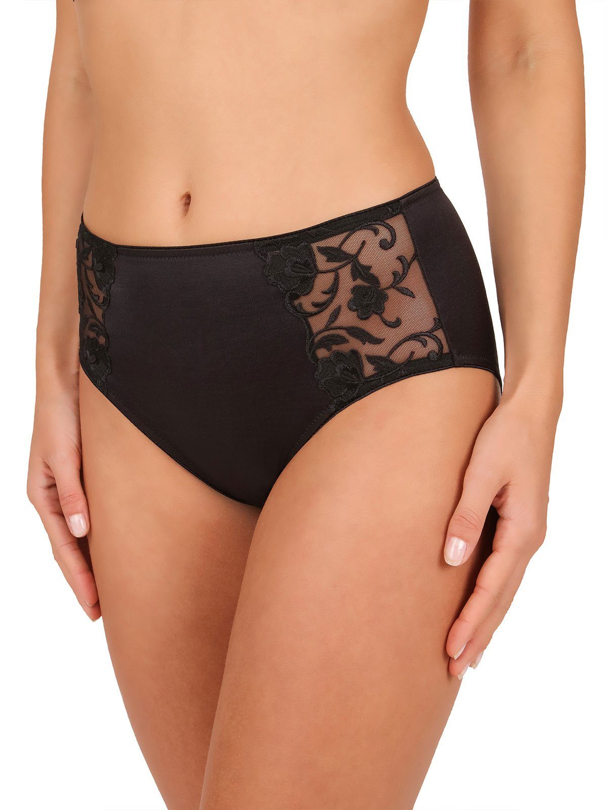 Felina Slip Zwickel Schwarz (Stück, Moments Damen 1-St) Taillenslip