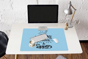 MuchoWow Gaming Mauspad Schwimmen - Surfen - Sommer - Sprichwörter (1-St), Büro für Tastatur und Maus, Mousepad Gaming, 90x60 cm, XXL, Großes