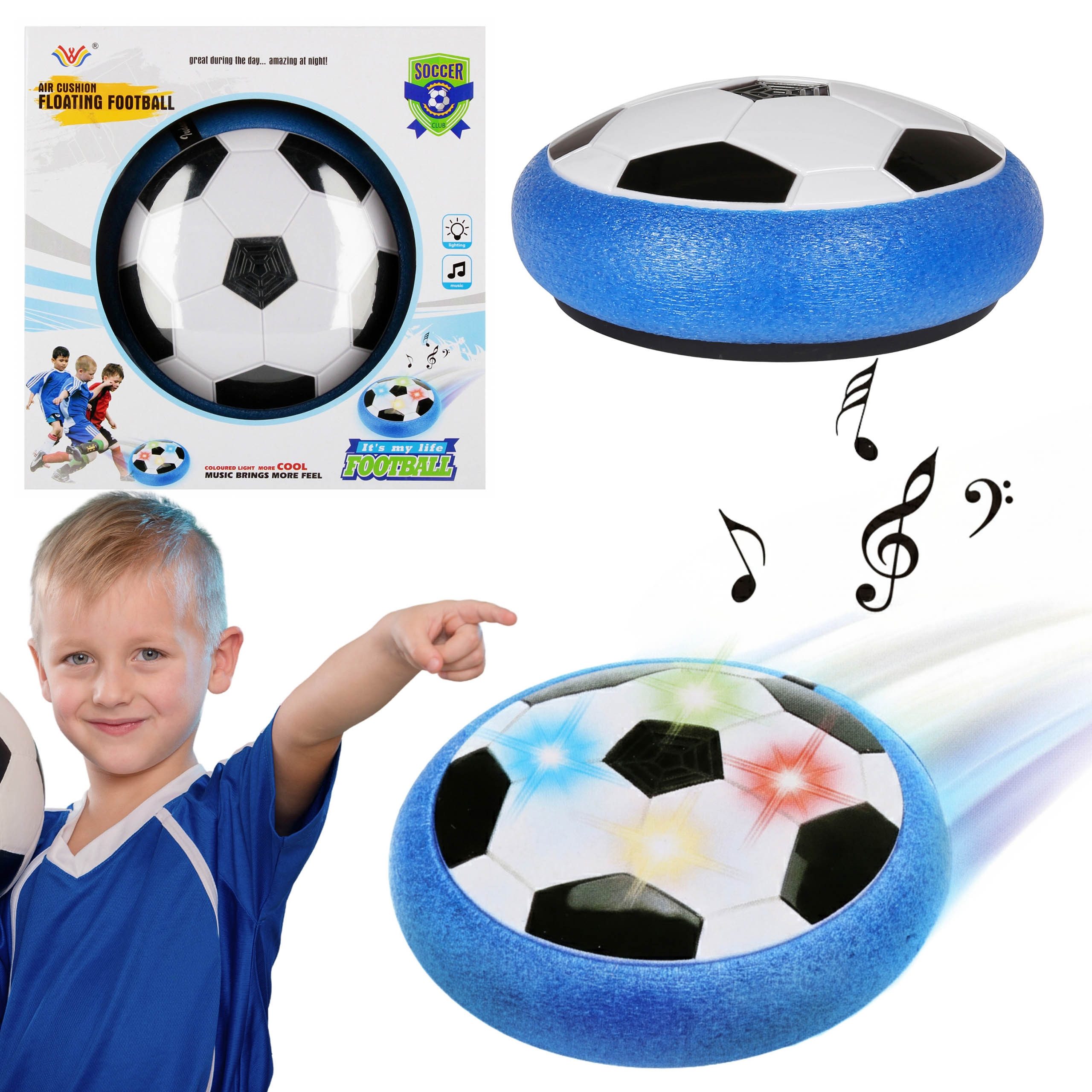 Fußball Schwebender Ball, fliegender Fußball mit Licht & Musik 3+, MEGA TOY