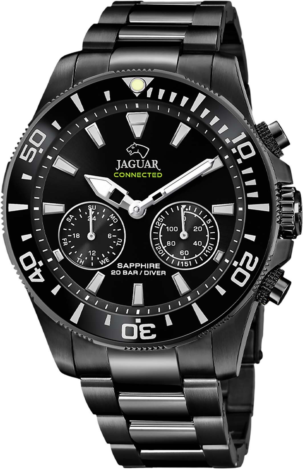 Jaguar Chronograph Connected, J929/1, (Set, 3-tlg., mit Wechselband und Werkzeug), ideal auch als Geschenk | Quarzuhren