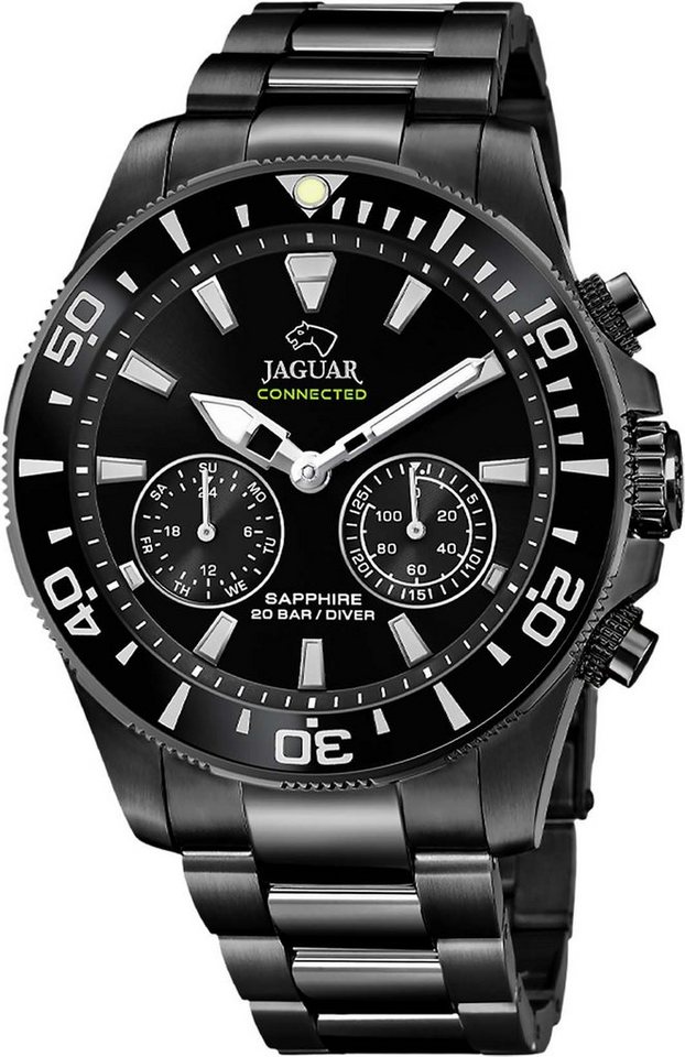 Jaguar Chronograph Connected, J929/1, (Set, 3-tlg., mit Wechselband und  Werkzeug), ideal auch als Geschenk, Phone Finder