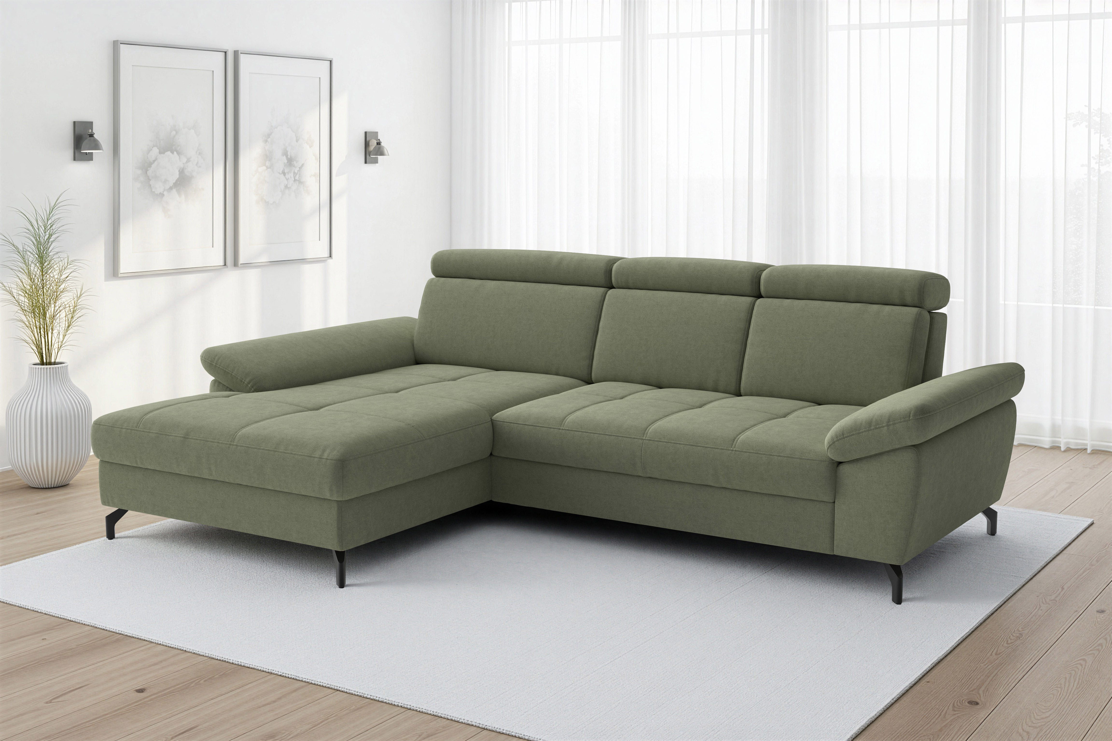 sit&more Ecksofa Vanity L-Form, B: 264 cm, mit Sitz-, Kopf- und Armteilverstellung, Couch optional mit Schlaffunktion & Bettkasten