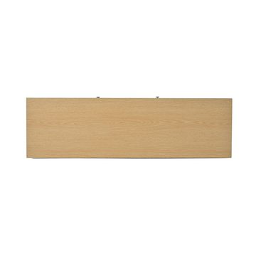 Flieks Sideboard (120x35x80 cm, 1 St), Kommode mit 2 Türen und 3 Schubladen Anrichte Wohnzimmer, Weiß