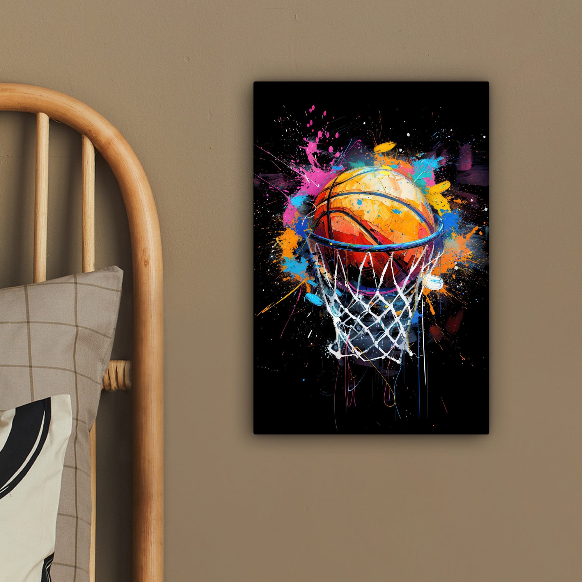 OneMillionCanvasses® Leinwandbild Graffiti - Sport - Basketball, Fotodruck (1 St), Leinwand Bilder Klein, Wand Dekoration Aesthetic 30x20 cm – Bild 4 von 5