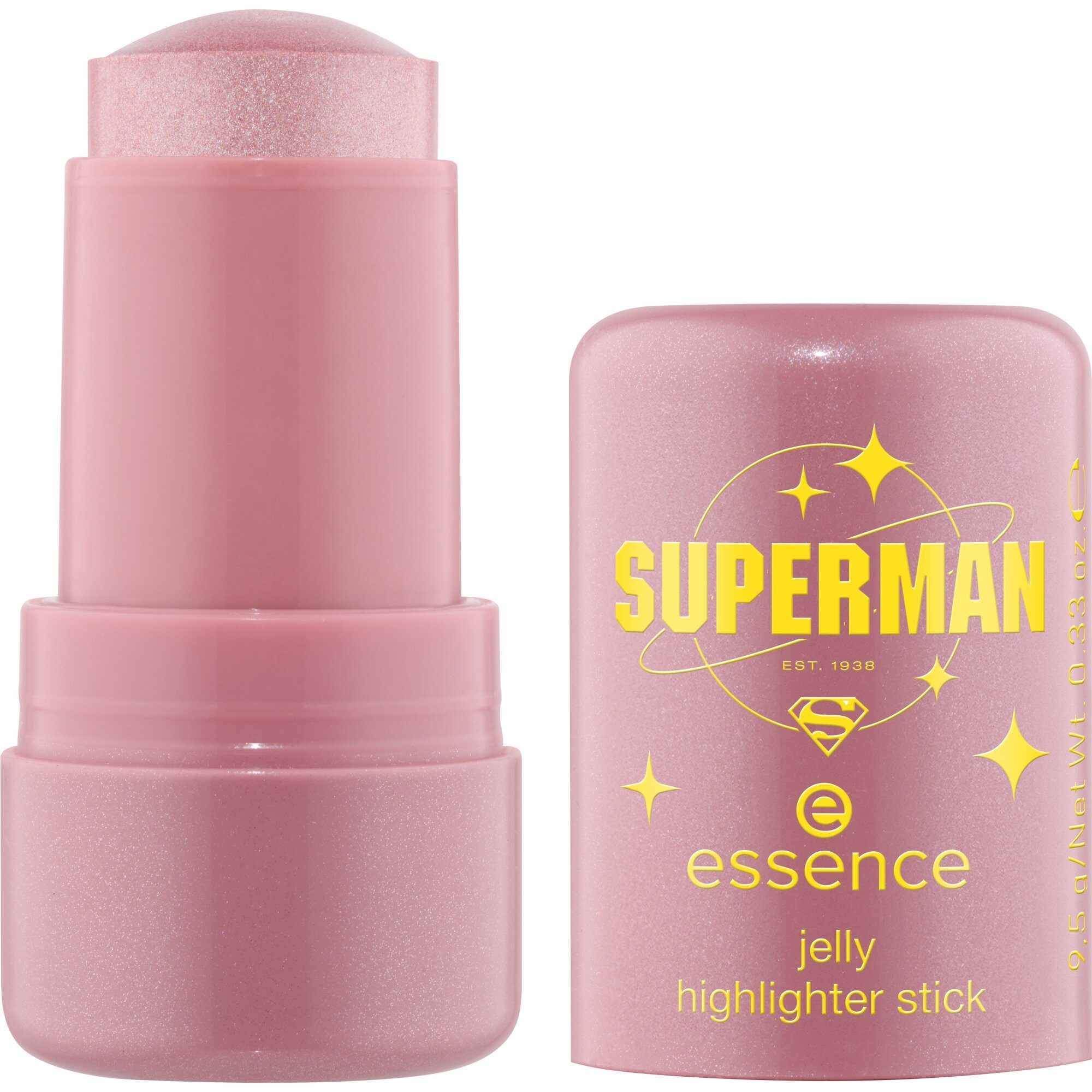 Essence Highlighter Superman jelly highlighter stick, 3-tlg., 04849, Geleeartige Textur mit Kühleffekt, wässrige Formel, natürlicher Glow.