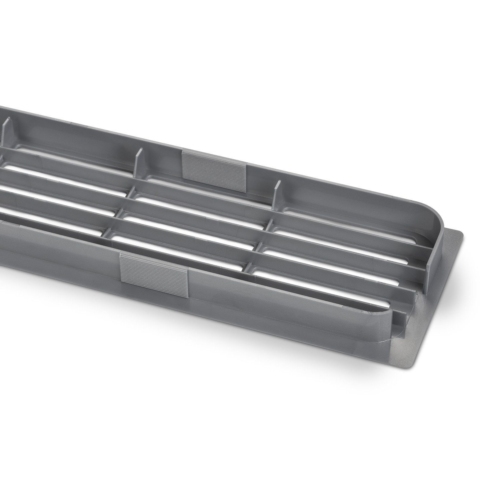 SO-TECH® Lüftungsgitter 1 Paar Lüftungsgitter Silber 449 x 80 x 15 mm (2 St), Doppelseitig Schlitzlochung Schlitzgitter Abdeckung