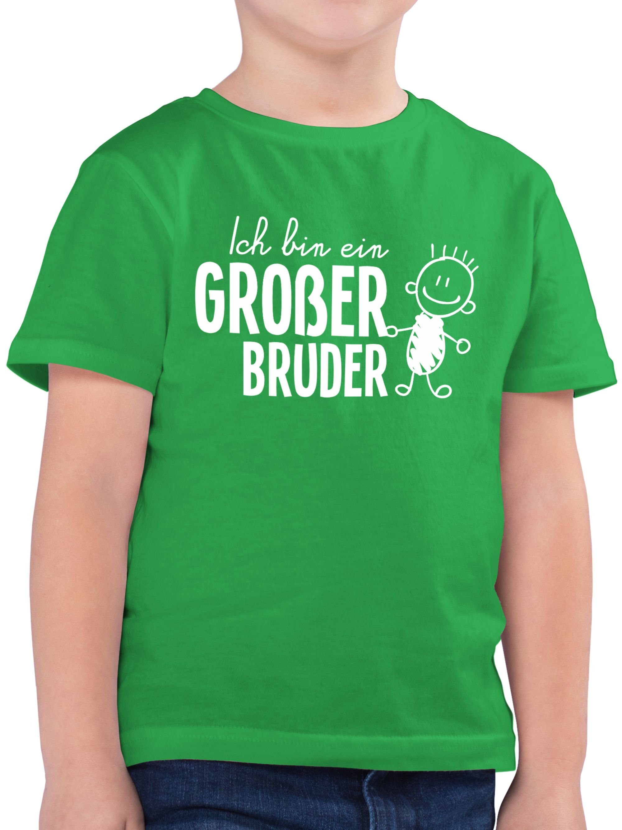 Shirtracer T-Shirt Ich bin ein großer Bruder Strichmännchen Großer Bruder 3 Grün