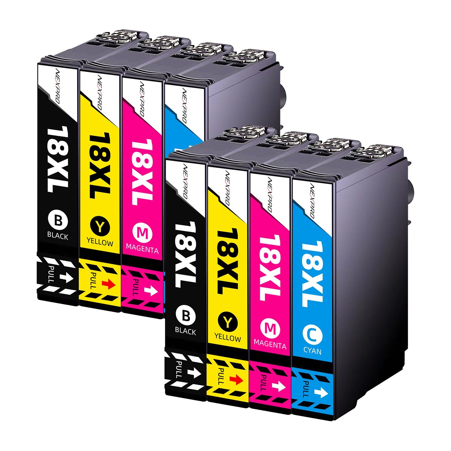 NEXPRO EPSON 18 XL Druckerpatronen für XP33 XP225 XP313 XP322 XP325, 8er Tintenpatrone (Packung, Epson 18XL C13T18164012 T1816 für Expression Home)