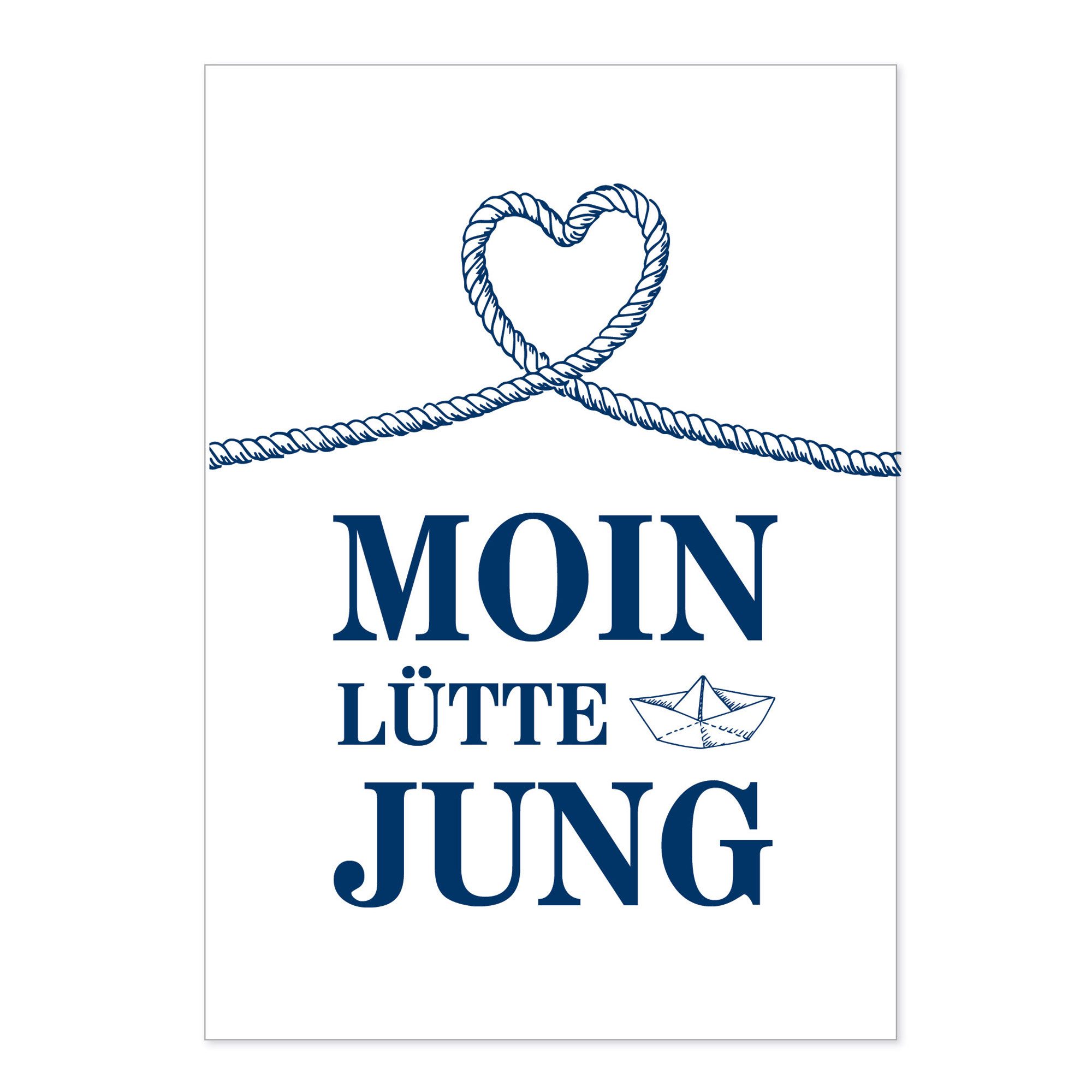 Geburt (Junge) Postkarte Moin Lütte Jung