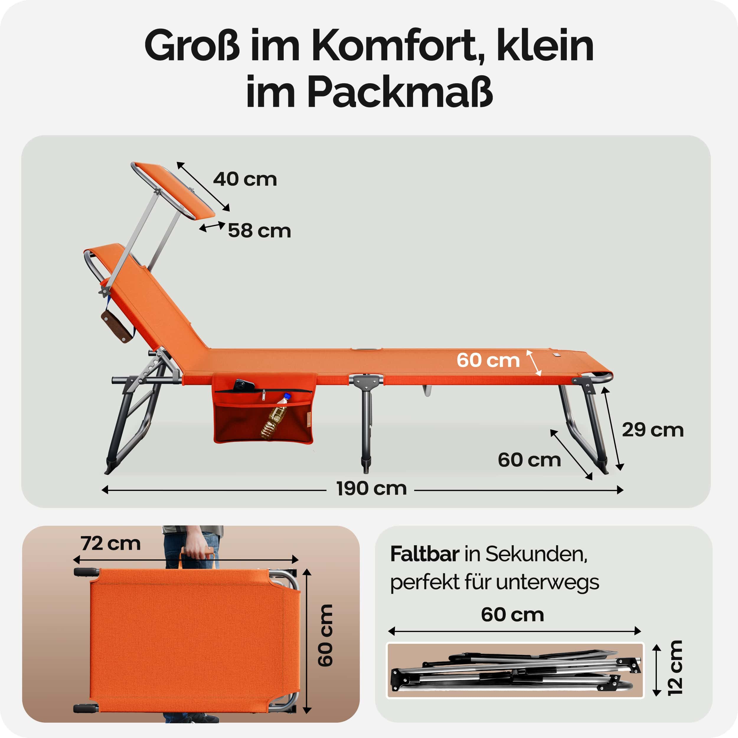 Casaria Gartenliege Ibiza, 1 St., Klappbar günstig online kaufen