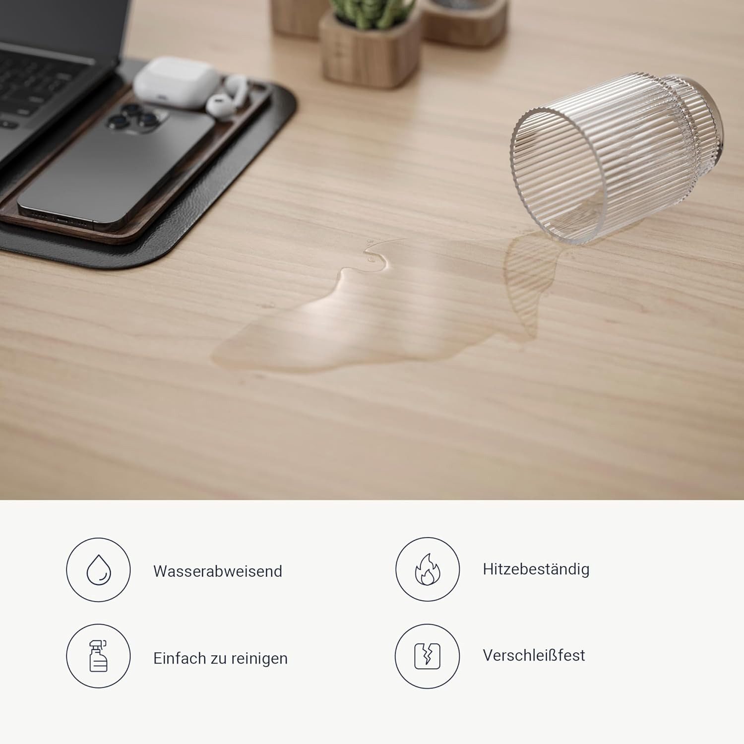 Ergotopia Schreibtischplatte Holzplatte gefertigt in Deutschland - 25 mm Bürotischplatte