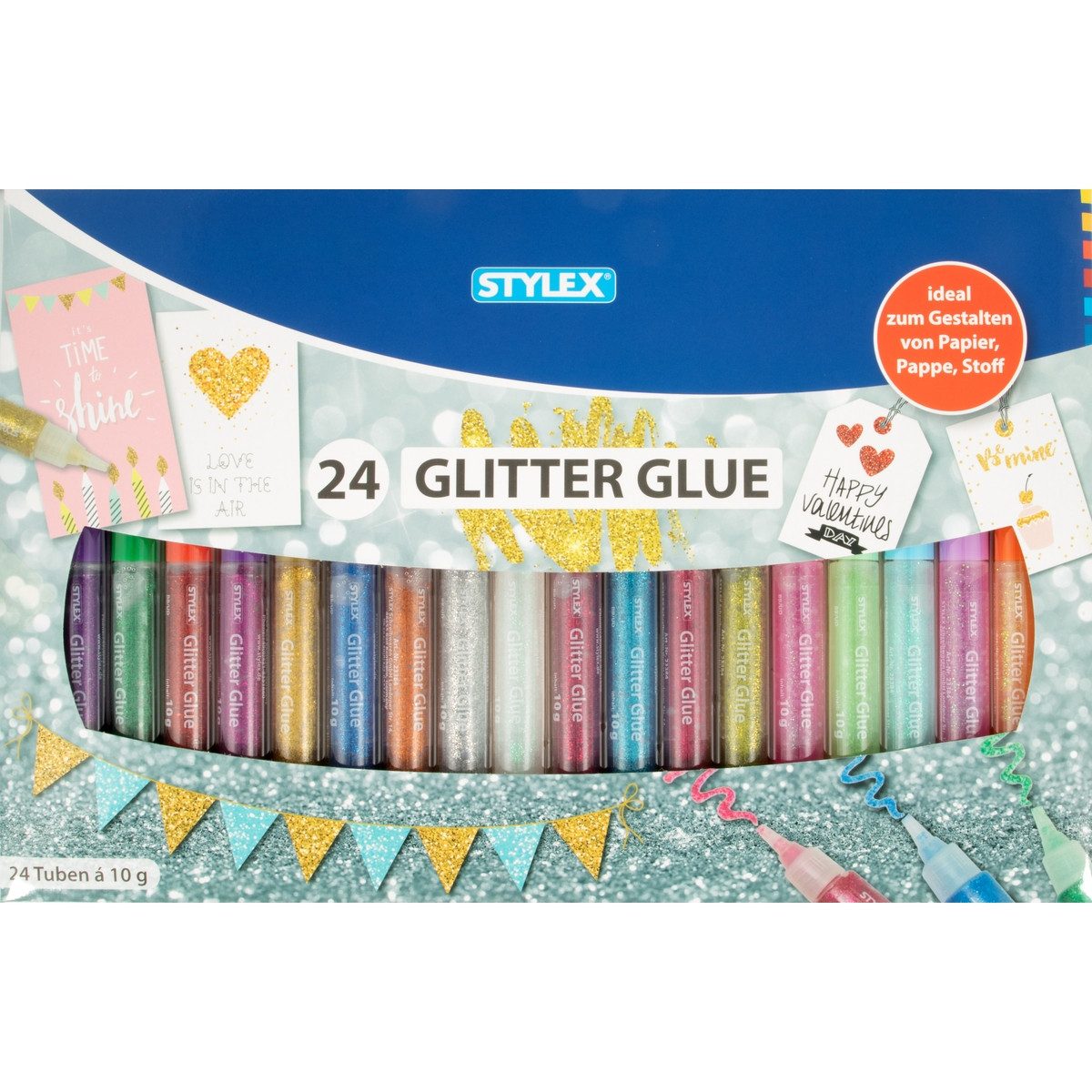 STYLEX Klebeband STYLEX Glitter Glue 24x10g