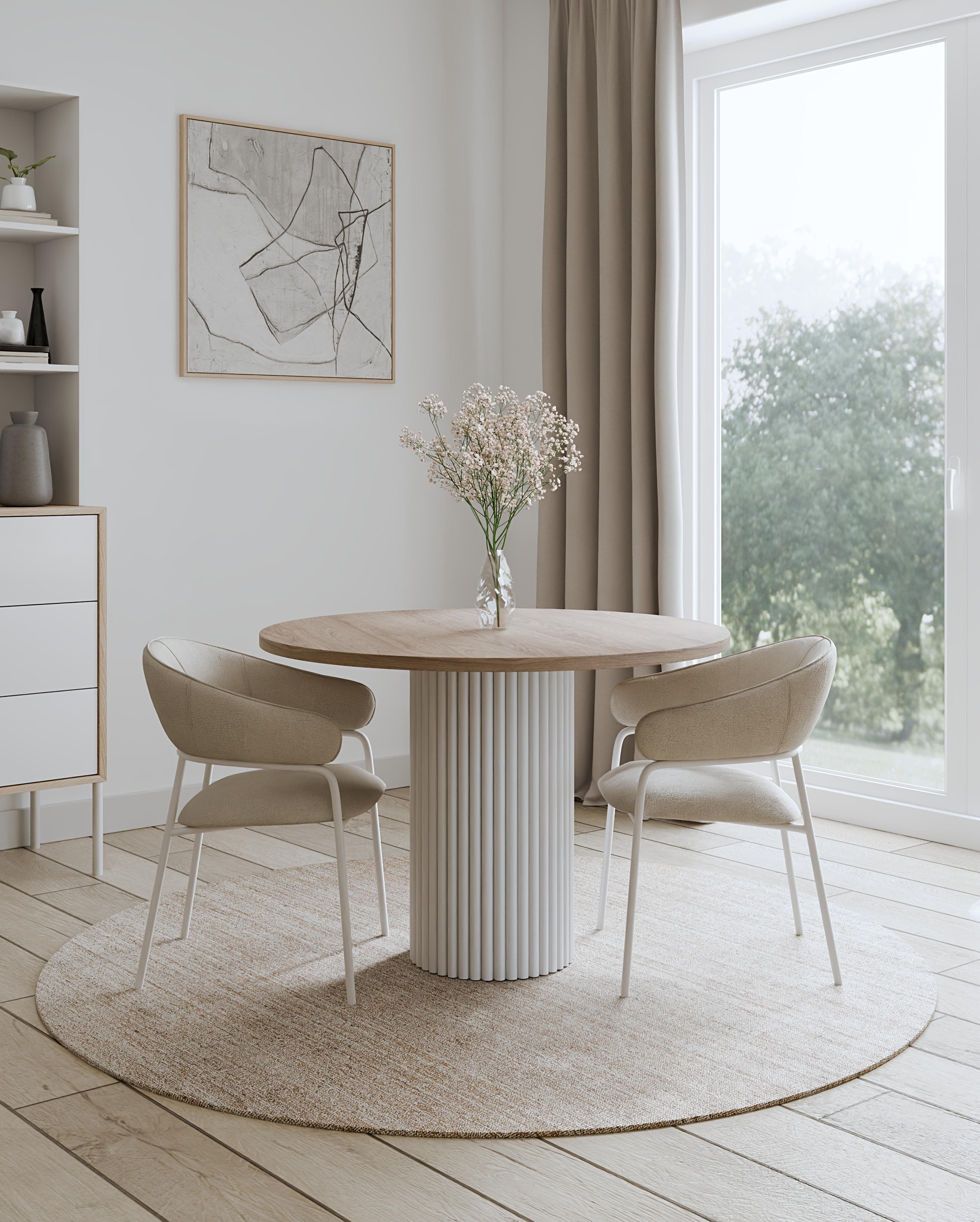Design Möbel Wohnzimmertisch Design Esstisch LOOP Ø100 cm Rundtisch Wohnzimmer, • Eleganter Design-Esstisch mit runder Tischplatte Ø 100 cm