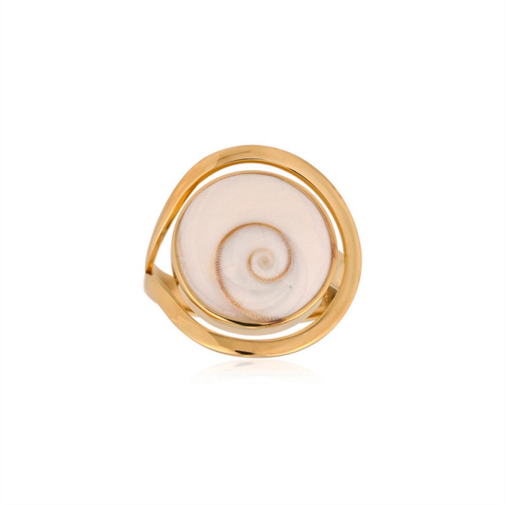 Cavill Solitärring Cavill Shiva-Auge Ring, 15 mm Rundschliff, vergoldetes S günstig online kaufen