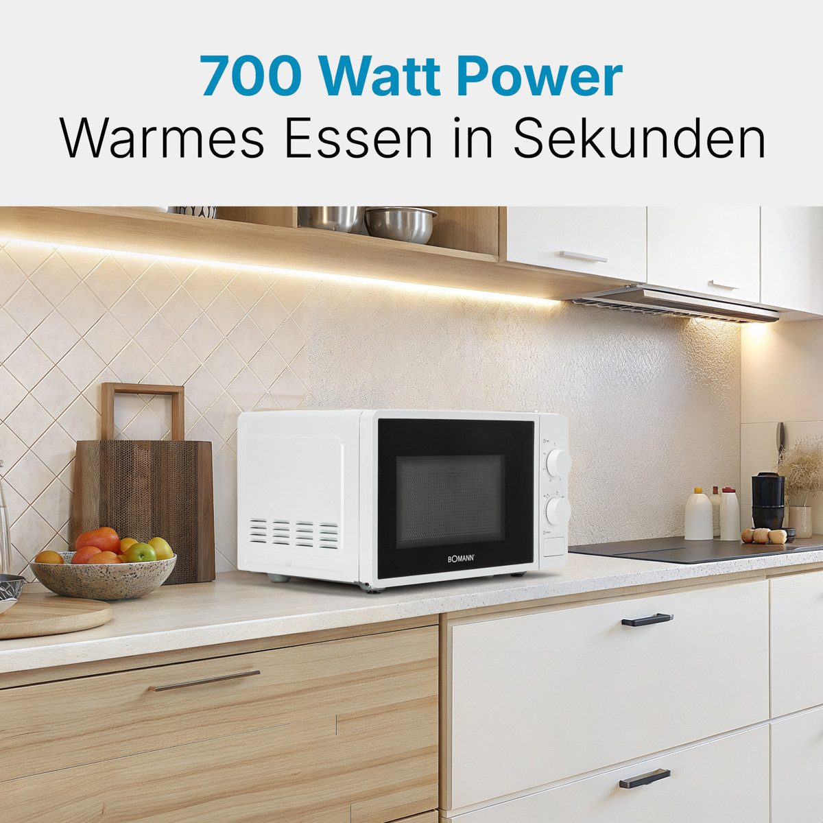 BOMANN Mikrowelle MW 6014 CB, Mikrowelle, 700 Watt, 6 Stufen, 20 Liter