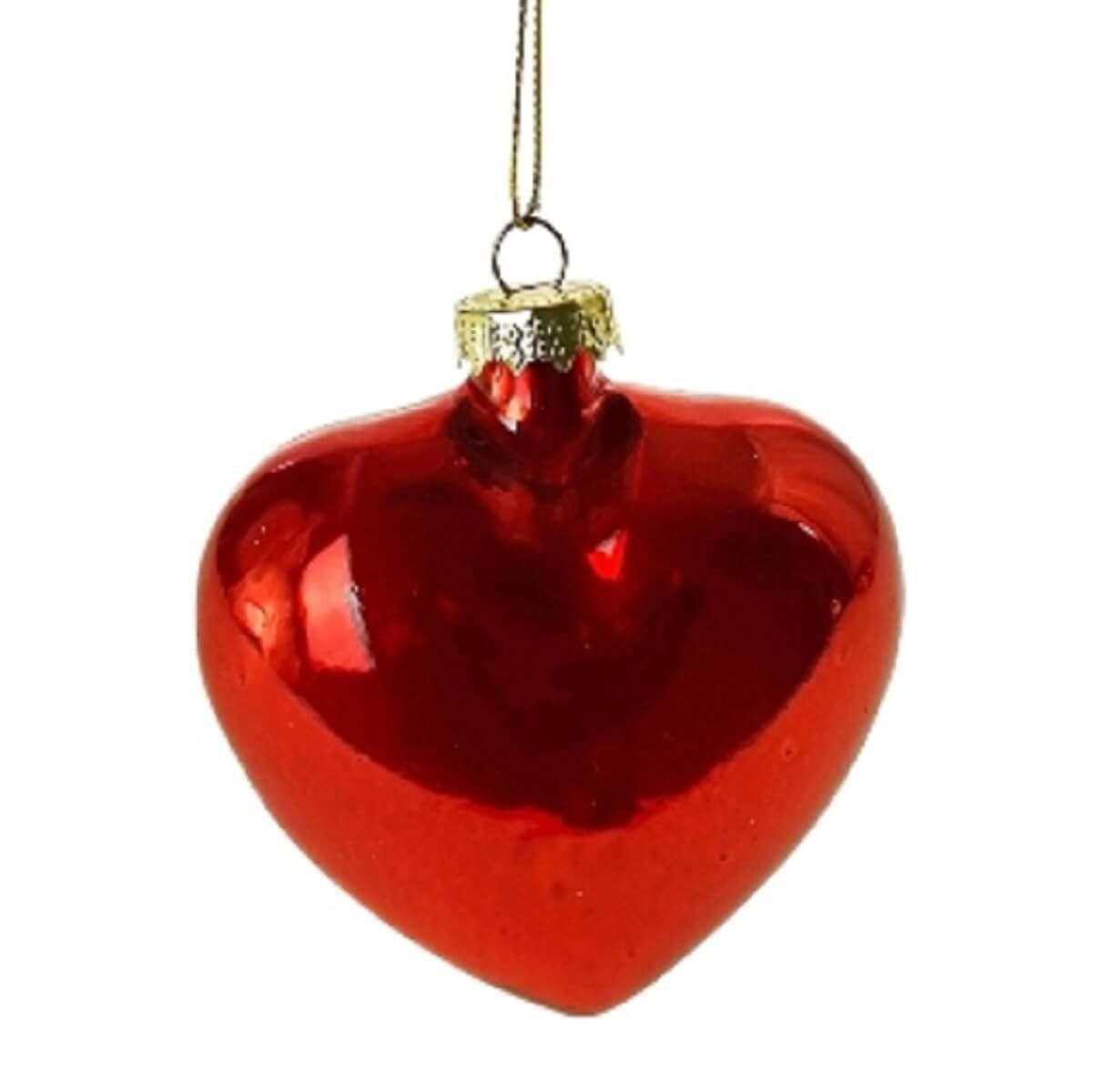 Werner Voß Kugelvase Valentinstag Schmuck Glas Herz rot Baum Kugel Weihnachten Anhänger (1 Christbaum Anhänger)