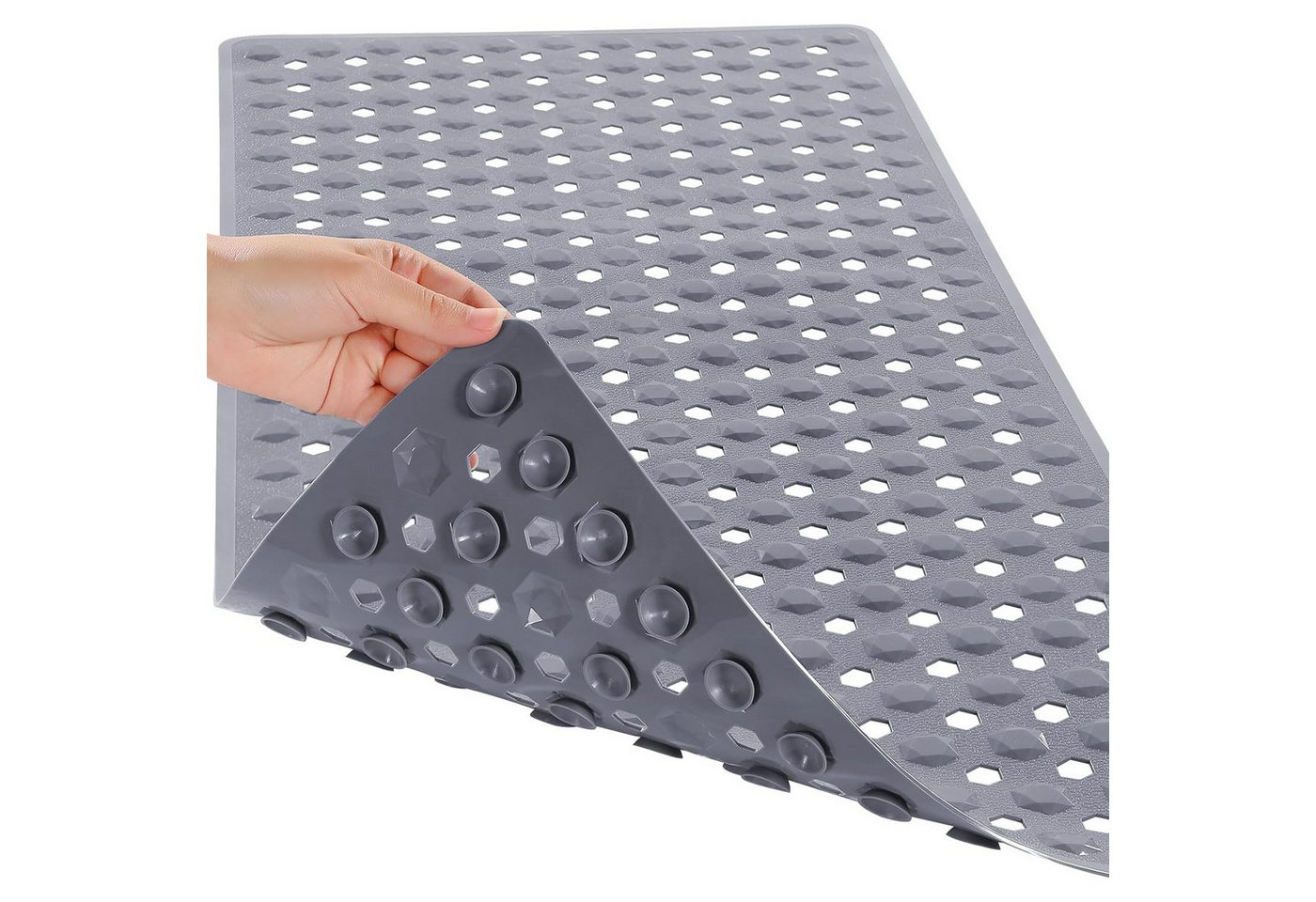 FOUORTUNATE-BEE Duscheinlage Rutschfeste Badewannenmatte 88×40 cm, schnelltrocknend, B: 40 cm, L: 88 cm, Lange Antirutschmatte für die Badewanne, leicht zu reinigen