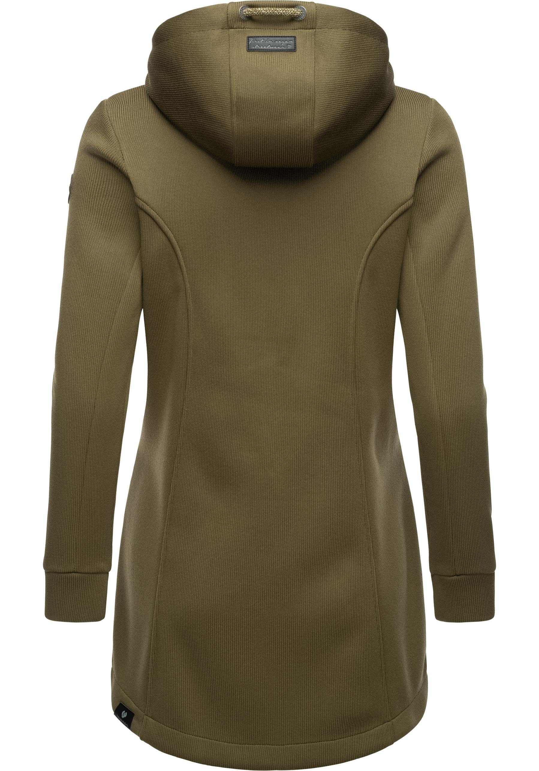 Ragwear Kapuzensweatjacke Letti Bonded Sportliche Kapuzenjacke in Feinstrick-Optik