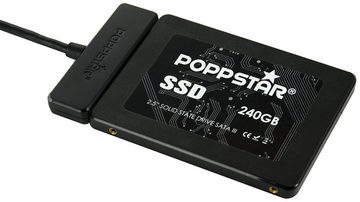 Poppstar Anschlusskabel für externe Festplatten USB-Adapter S-ATA zu USB 3.0 Typ A, USB-A Festplattenadapter SSD, 2,5/3,5" (ohne Netzteil)
