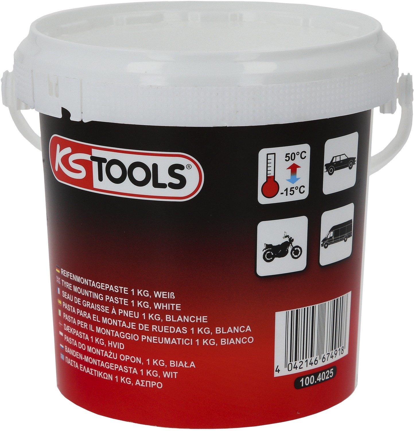 KS Tools Montagewerkzeug Reifenmontagepaste 1 kg, weiß (100.4025)