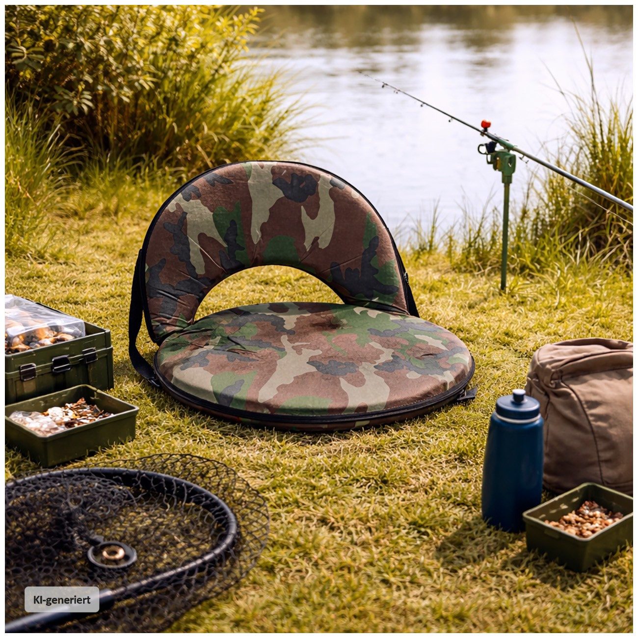HTI-Living Relaxsessel Bodenstuhl Camouflage klappbar mit verstellbarer Rückenlehne (1 Stück)