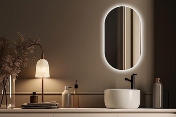 Tulup LED-Lichtspiegel Ovaler LED Spiegel Badspiegel Beleuchtung LED (Neutralweiß 4000K)