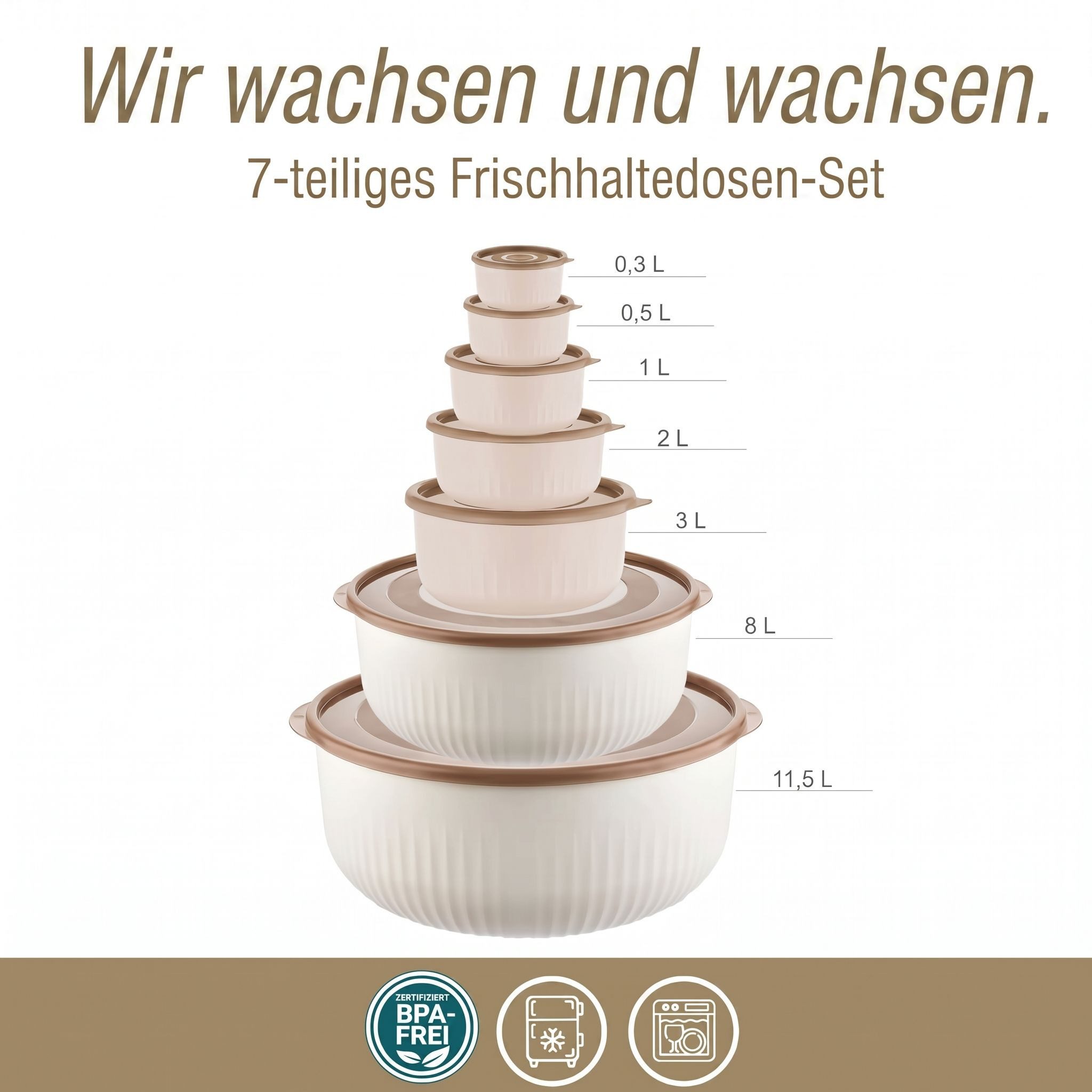 Vip Ahmet Vorratsdose Vorratsdosen rund mit Deckel, (7er Set, 0,3L - 11,5L), BPA-frei – Bild 2 von 3