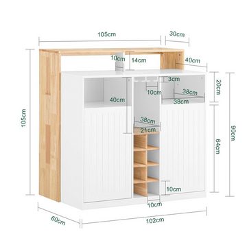 SoBuy Buffet KNL07 Kücheninsel Küchenschrank Kommode Sideboard Bartisch Esstisch