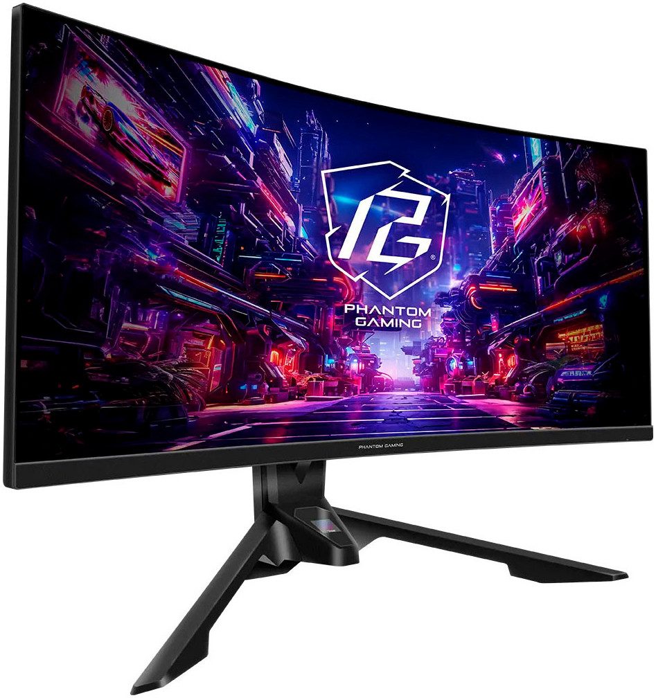 Asrock PG34QR Curved-Gaming-Monitor (86 cm/34 ", 3440 x 1440 px, UWQHD, 1 ms Reaktionszeit, 180 Hz, VA LED)