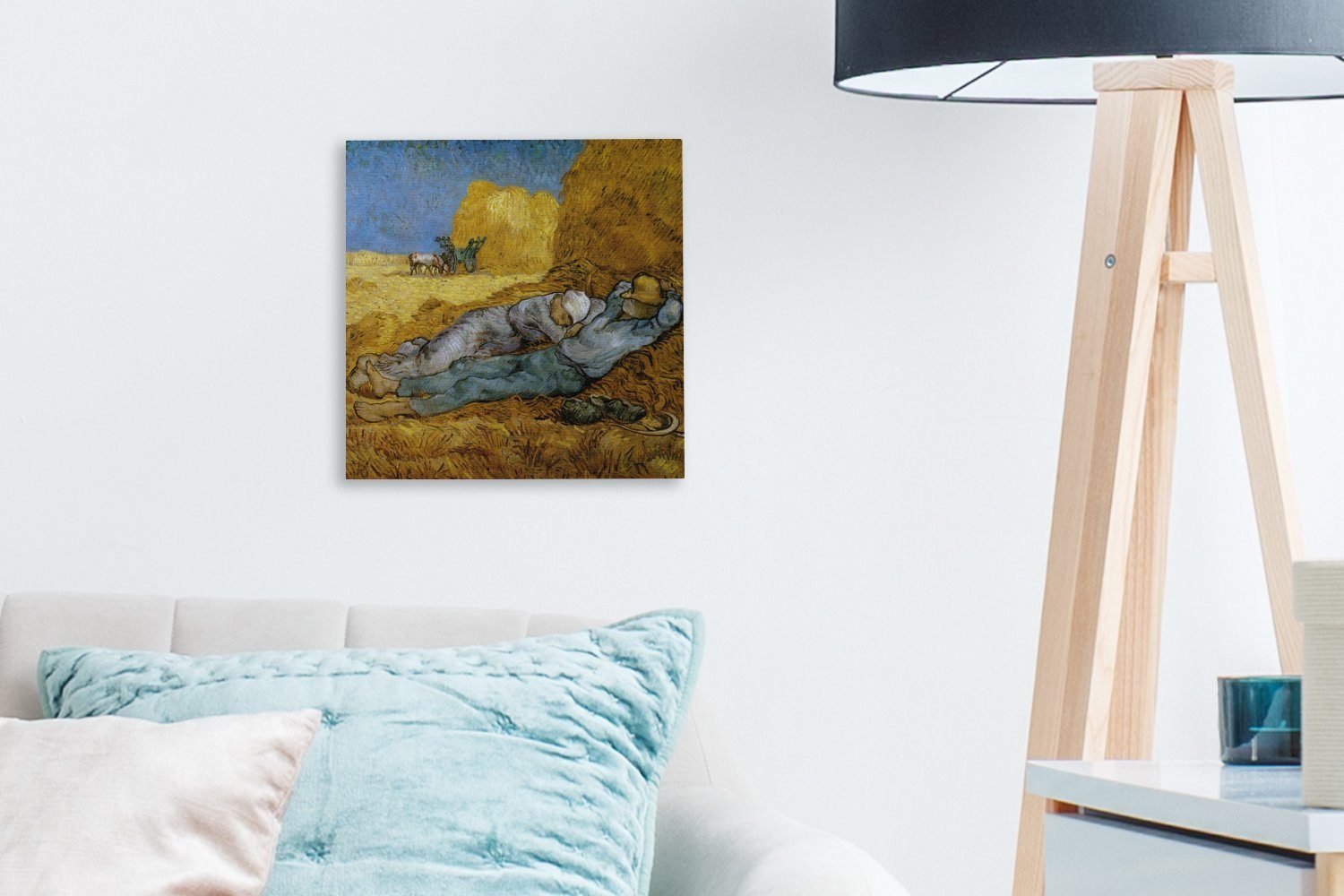 OneMillionCanvasses® Leinwandbild Die Siesta - Kunstdrucke von Vincent van Gogh, Fotodruck (1 St), Wandbild, Deko Schlafzimmer Wohnzimmer Flur 20x20 cm