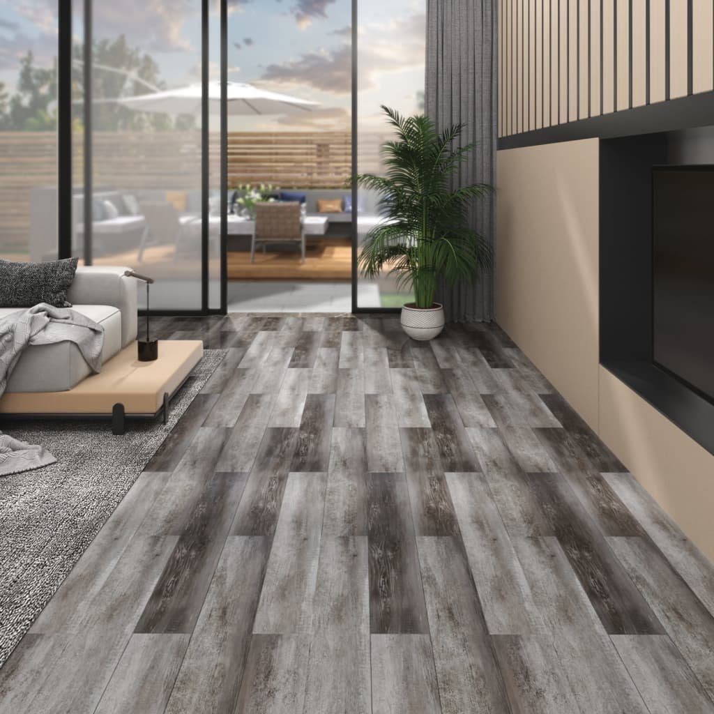 Teppichboden PVC-Laminat-Dielen 5,02 m² 2 mm Selbstklebend Gestreift Holz, vidaXL