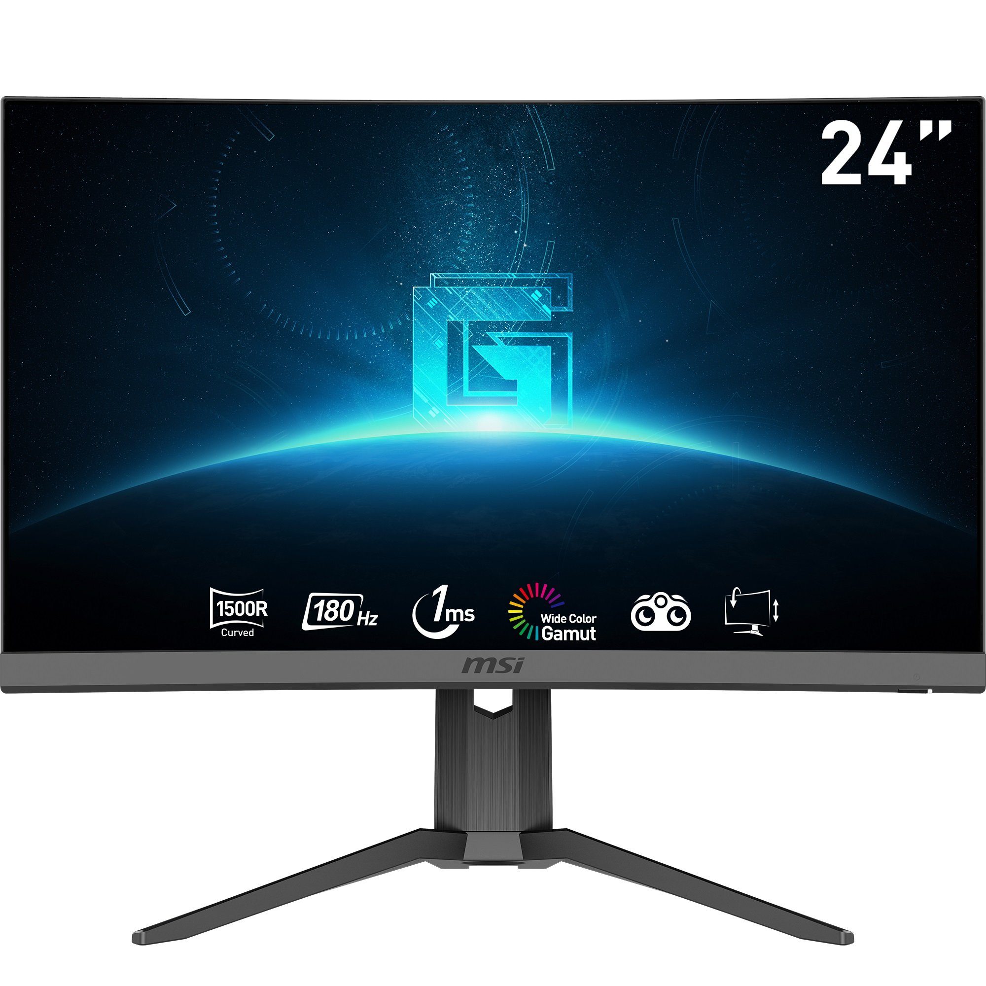 MSI G24C6P E2 Curved-Gaming-LED-Monitor (59,9 cm/24 ", 1920 x 1080 px, Full HD, 1 ms Reaktionszeit, 180 Hz, VA LED, höhenverstellbar, 3 Jahre Herstellergarantie)