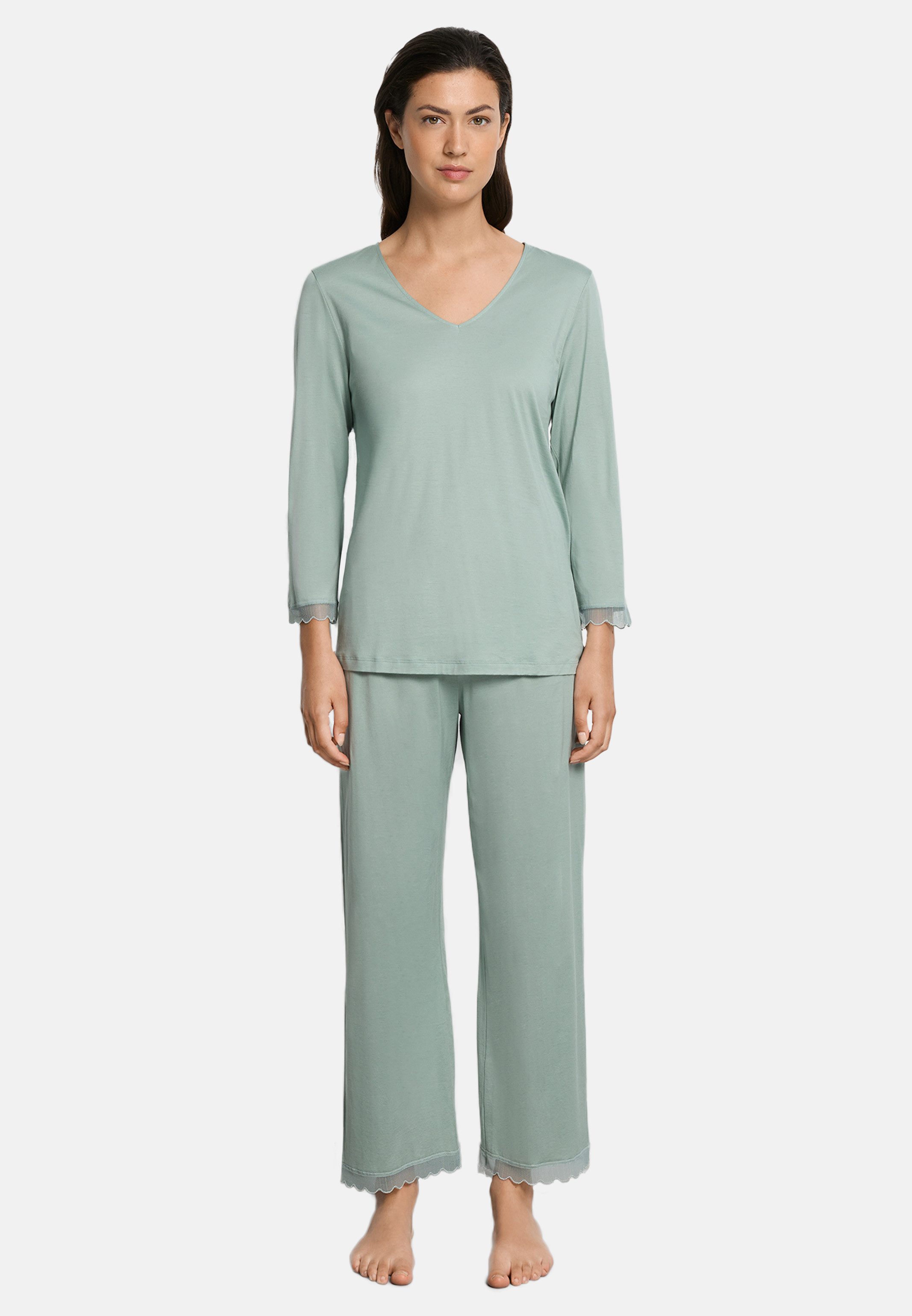 Hanro Pyjama Inaya (Set, 2 tlg) Schlafanzug - Baumwolle - Atmungsaktiv